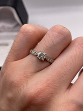 Load image into Gallery viewer, 9ct white gold moissanite ring
